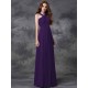 Charming Straps Ruched Sleeveless Long Chiffon Bridesmaid Dresses