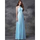 Charming Straps Ruched Sleeveless Long Chiffon Bridesmaid Dresses