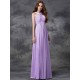Charming Straps Ruched Sleeveless Long Chiffon Bridesmaid Dresses