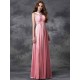 Charming Straps Ruched Sleeveless Long Chiffon Bridesmaid Dresses