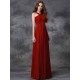 Charming Straps Ruched Sleeveless Long Chiffon Bridesmaid Dresses