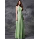 Charming Straps Ruched Sleeveless Long Chiffon Bridesmaid Dresses