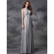 Charming Straps Ruched Sleeveless Long Chiffon Bridesmaid Dresses