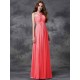 Charming Straps Ruched Sleeveless Long Chiffon Bridesmaid Dresses