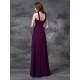 Charming Straps Ruched Sleeveless Long Chiffon Bridesmaid Dresses