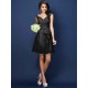 V-Neck Elegant Pleats Bowknot Sleeveless Short Chiffon Bridesmaid Dresses