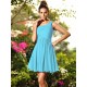 Charming One Shoulder Pleats Sleeveless Short Chiffon Bridesmaid Dresses