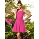 Charming One Shoulder Pleats Sleeveless Short Chiffon Bridesmaid Dresses