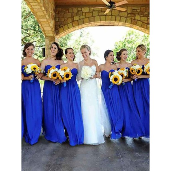 Charming Sleeveless Sweetheart Chiffon Bridesmaid Dresses