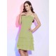 Charming Spaghetti Straps Sleeveless Ruffles Short Chiffon Bridesmaid Dresses