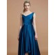 V-Neck Elegant Satin Asymmetrical Sleeveless Bridesmaid Dresses