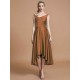V-Neck Elegant Satin Asymmetrical Sleeveless Bridesmaid Dresses
