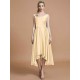 V-Neck Elegant Satin Asymmetrical Sleeveless Bridesmaid Dresses