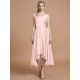 V-Neck Elegant Satin Asymmetrical Sleeveless Bridesmaid Dresses