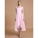 V-Neck Elegant Satin Asymmetrical Sleeveless Bridesmaid Dresses