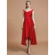 V-Neck Elegant Satin Asymmetrical Sleeveless Bridesmaid Dresses