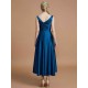 V-Neck Elegant Satin Asymmetrical Sleeveless Bridesmaid Dresses