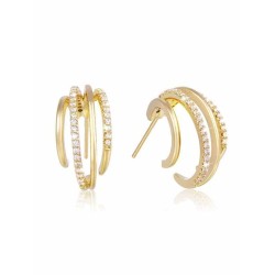 Pretty Metal With Rhinestone Earrings