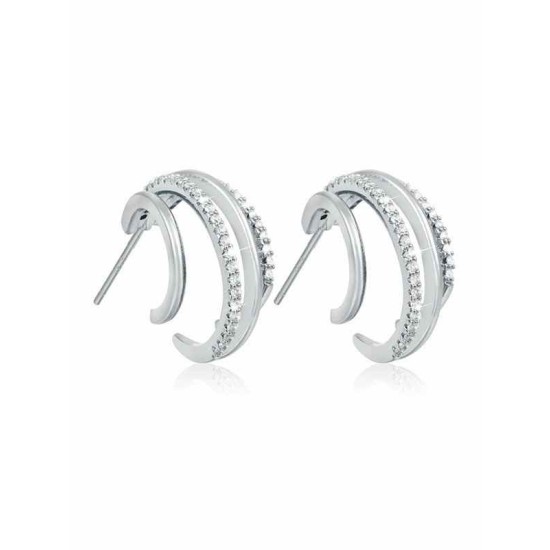 Pretty Metal With Rhinestone Earrings