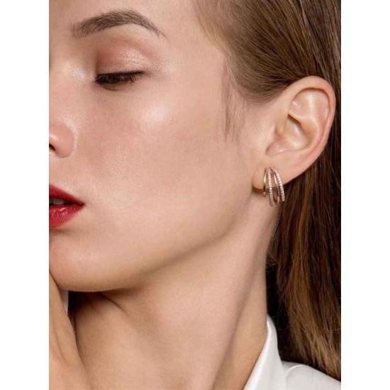 Pretty Metal With Rhinestone Earrings