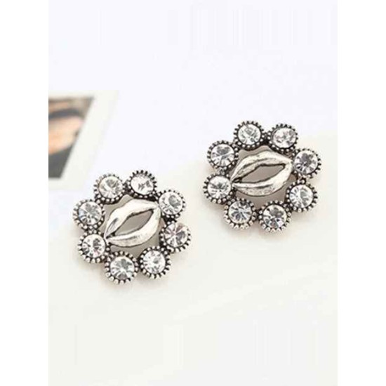 Occident Metallic Personality Hyperbolic Lips Stud Hot Sale Earrings