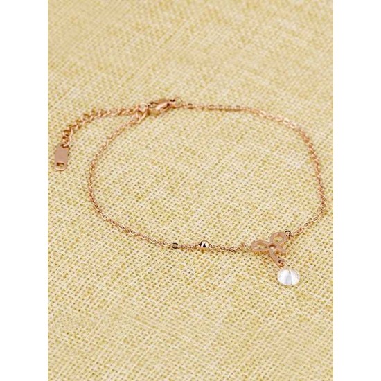 Fancy Titanium With Rhinestone Anklets