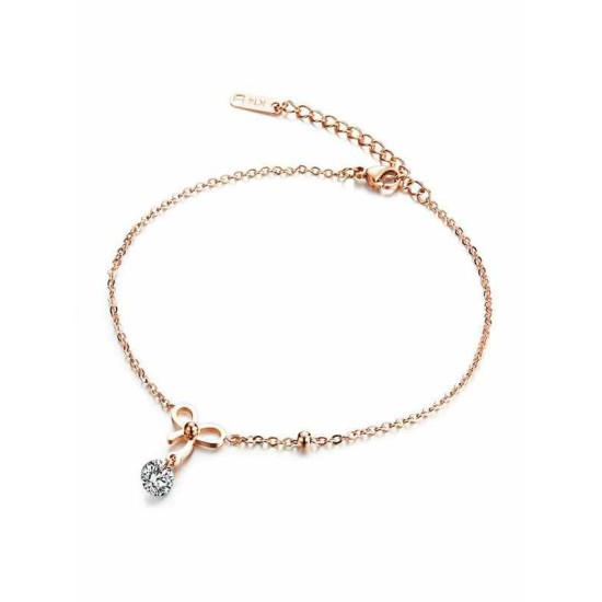Fancy Titanium With Rhinestone Anklets
