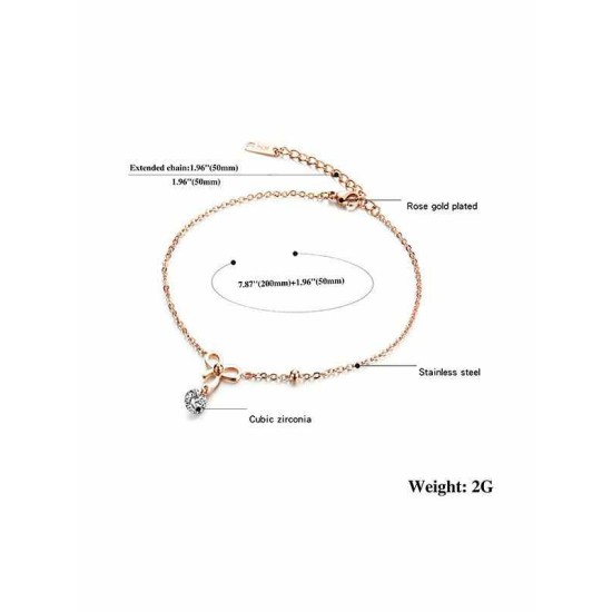 Fancy Titanium With Rhinestone Anklets