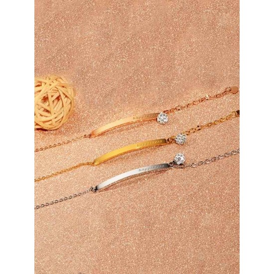 Gorgeous Titanium With Rhinestone Chain Bracelets For Ladies