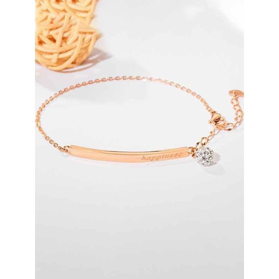 Gorgeous Titanium With Rhinestone Chain Bracelets For Ladies