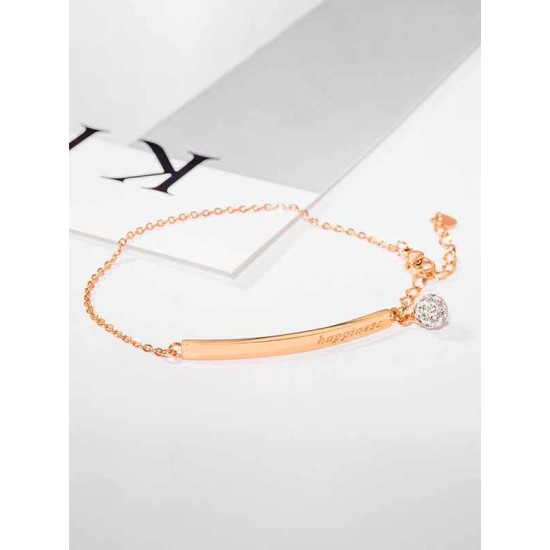 Gorgeous Titanium With Rhinestone Chain Bracelets For Ladies