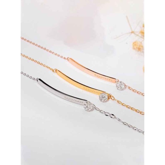 Gorgeous Titanium With Rhinestone Chain Bracelets For Ladies