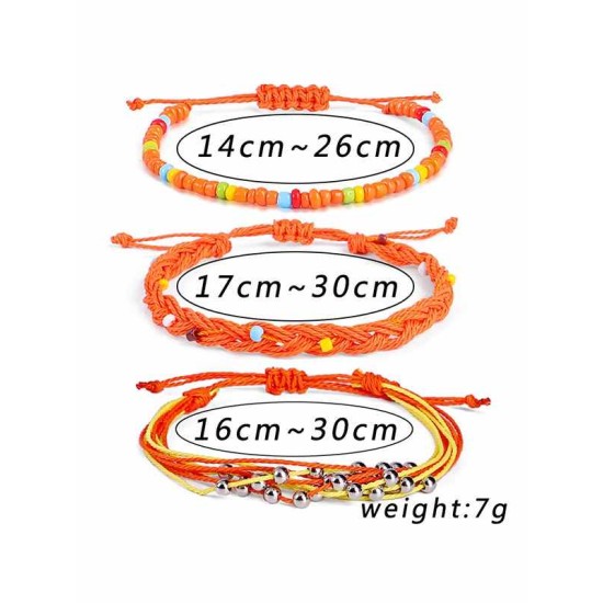 Fashion Alloy With Metal Beads Hot Sale Bracelets(3 Pieces)