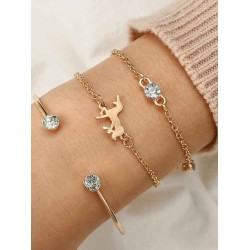 Extraordinary Alloy With Rhinestone Bracelets(3 Pieces)