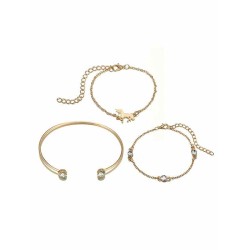 Extraordinary Alloy With Rhinestone Bracelets(3 Pieces)