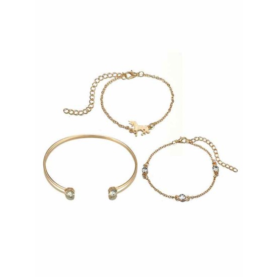 Extraordinary Alloy With Rhinestone Bracelets(3 Pieces)