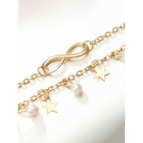 Double Star Sequined Pearl Bracelets/Anklets