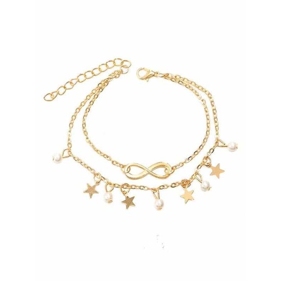 Double Star Sequined Pearl Bracelets/Anklets