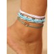 Handmade Beaded Leather Rope Anklets(5 pieces)