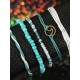Handmade Beaded Leather Rope Anklets(5 pieces)