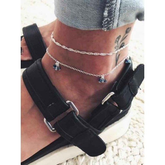 Luxurious Rhinestone Alloy Anklets/Bracelets(2 Pieces)