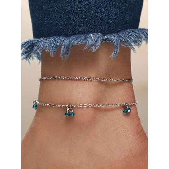 Luxurious Rhinestone Alloy Anklets/Bracelets(2 Pieces)