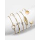 Pretty Alloy With Rhinestone/Leaf Bracelets(5 Pieces)
