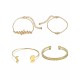 Stylish Alloy With Rhinestone/Leaf Bracelets(4 Pieces)