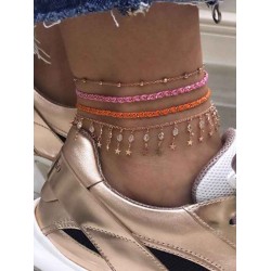 Beautiful Star Alloy Anklets(4 Pieces)