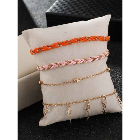Beautiful Star Alloy Anklets(4 Pieces)