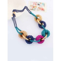 Occident Trendy Retro Metallic Collision color Hot Sale Necklace