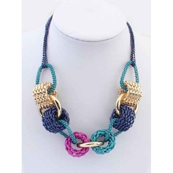 Occident Trendy Retro Metallic Collision color Hot Sale Necklace