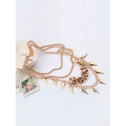 Occident Hyperbolic Stylish Street shooting style Button screw Metallic Multi-layered Hot Sale Necklace