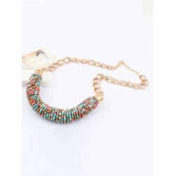 Occident Stylish Multicolor Seed Pearls Handwork Round Tube Hot Sale Necklace
